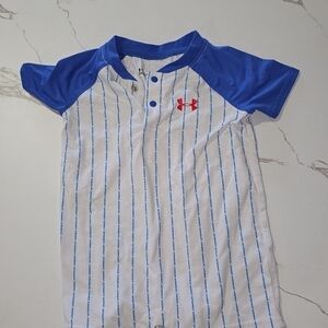 Under Armour Blue and White Striped Kids Bodysuit
